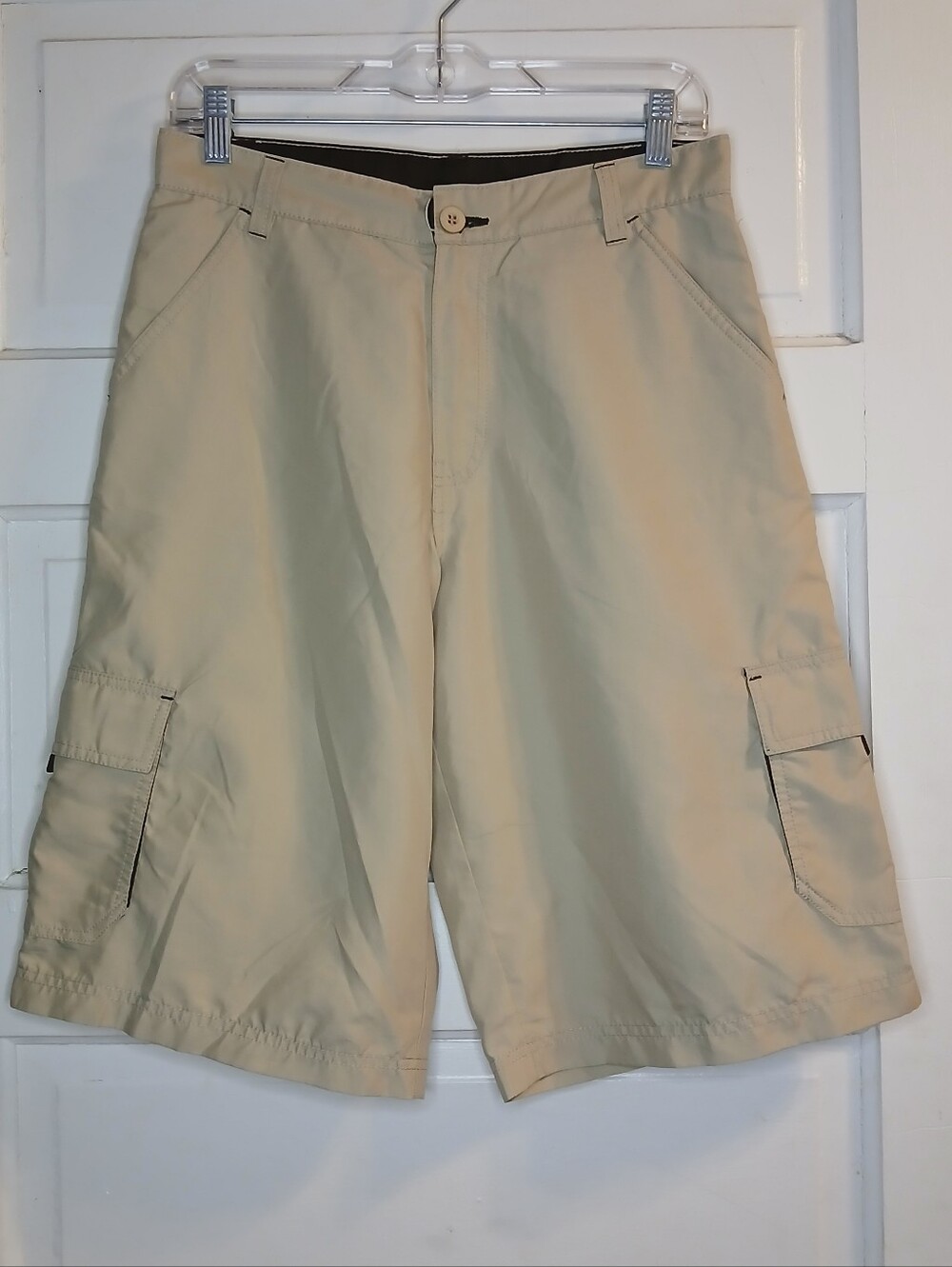 Burnside Cargo Shorts Youth Boys 18 Beige Cargo Utility Shorts 29x12.5